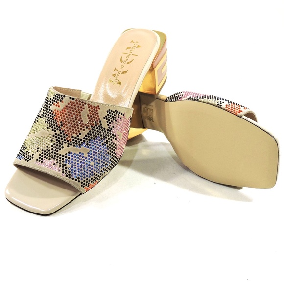 ALESSANDRO DI MARIA 🇮🇹 WOMEN'S BEIGE SUEDE SUMMER FASHION MULES - Picture 7 of 8